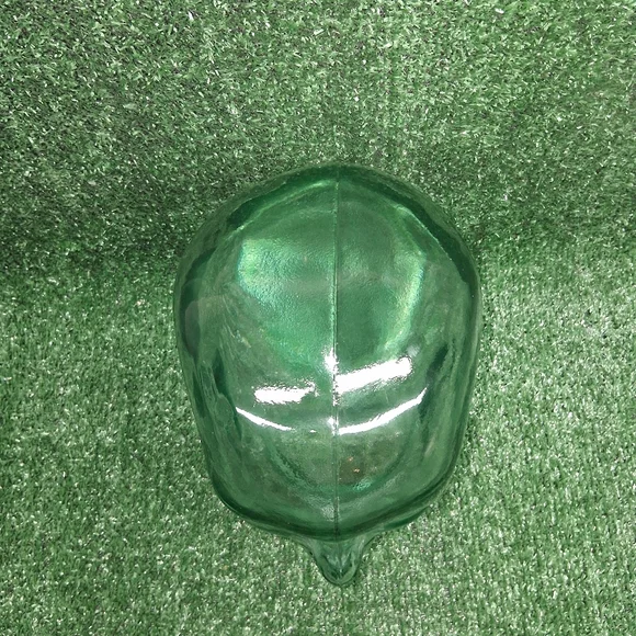Vintage Blue Green Tint Heavy Glass Mannequin Head Wig Hat Display - Picture 4 of 7